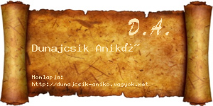 Dunajcsik Anikó névjegykártya